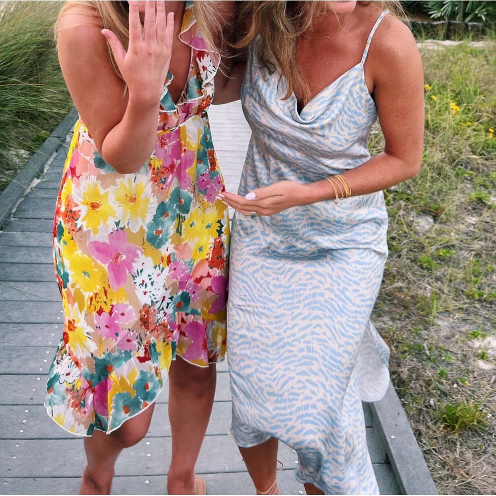 Pinch Cowl Neck Satin Slip Dress